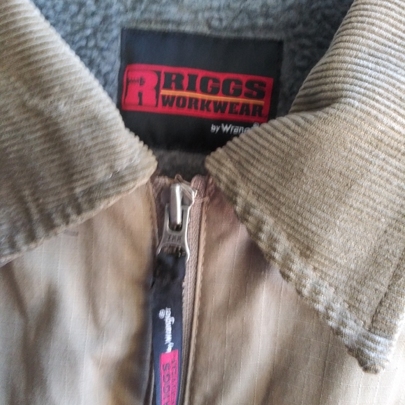 Riggs Workwear by Wrangler Men's Size XL Khaki Fleece Lined Jacket - Picture 3 of 8